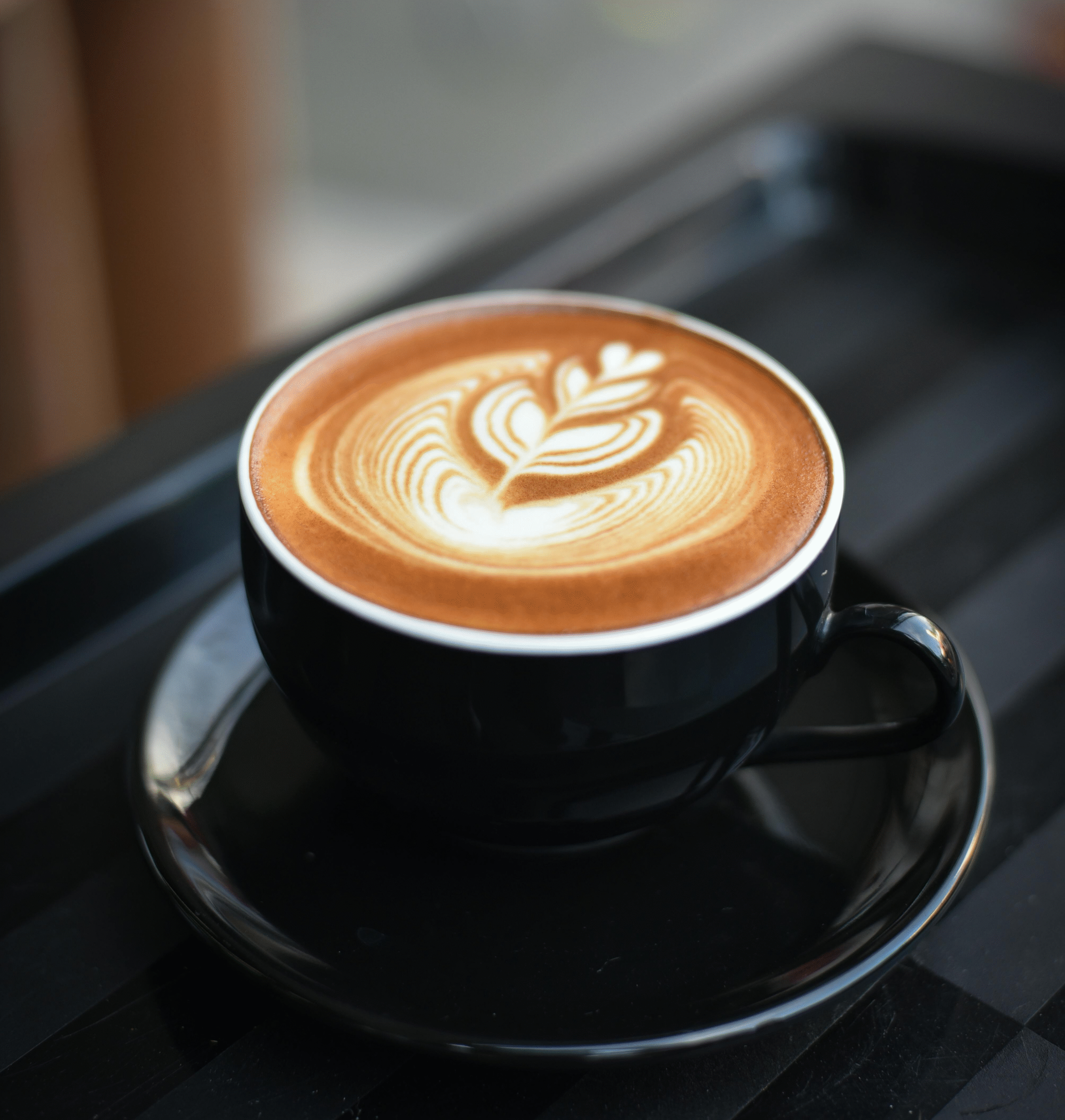 Bild på en nybryggd kopp kaffe.