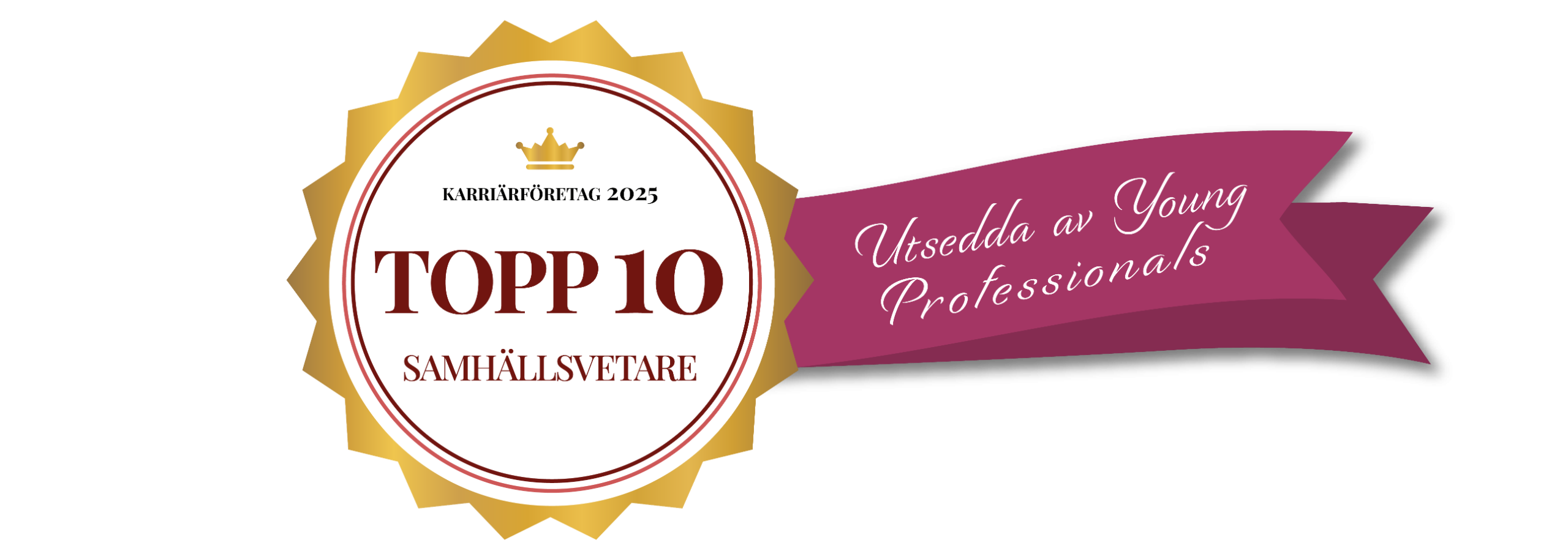 Bild på emblem. Topp 10 Young Professionals 2025.